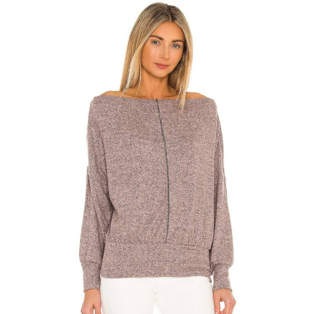 NEW Revolve Lovers‎ + Friends Blouse Top Sweater Size M Boatneck Mauve Pink $128